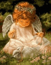 Картина по номерам Paintboy GX 25607 Ангел с кроликом 40x50 см