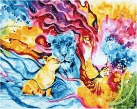 Картина по номерам Paintboy GX 33266 Красочное семейство львов 40x50 см