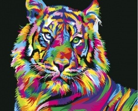 Картина по номерам Paintboy GX 26176 Радужный тигр 40x50 см