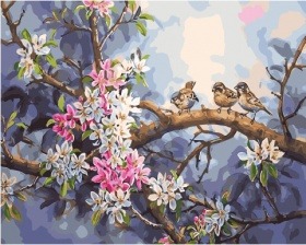 Картина по номерам Paintboy GX 34257 Птенцы на ветке 40x50 см