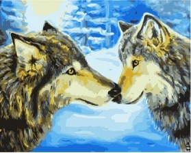 Картина по номерам Paintboy GX 7194 Любовь волков 40x50 см