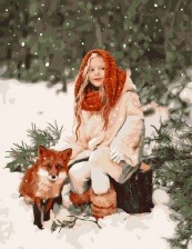 Картина по номерам Paintboy GX 31192 Девочка и лисичка 40x50 см