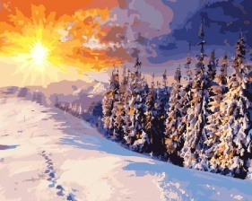 Картина по номерам Paintboy GX 8783 Зимний рассвет 40x50 см