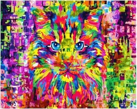 Картина по номерам Paintboy GX 34050 Цветной кот 40x50 см