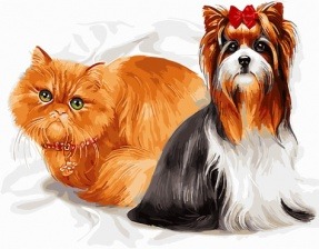 Картина по номерам Paintboy GX 33994 Элитные питомцы 40x50 см