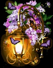Картина по номерам Paintboy GX 34747 Фонарь под сиренью 40х50 см