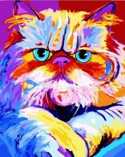 Картина по номерам Paintboy PK 24017 (GX 28079) Радужный кот 40x50 см