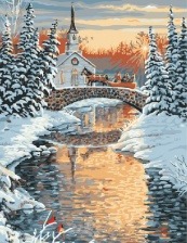 Картина по номерам Paintboy GX 7414 Ели на берегу реки 40x50 см