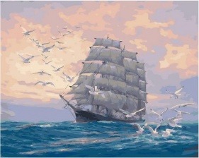 Картина по номерам Paintboy GX 29132 Корабль и чайки 40х50 см