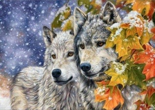Картина по номерам Paintboy GX 8416 Волчья пара 40x50 см