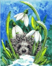 Картина по номерам Paintboy GX 27535 Ежик и подснежники 40x50 см