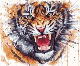 Картина по номерам Paintboy GX 30914 Оскал тигра 40x50 см