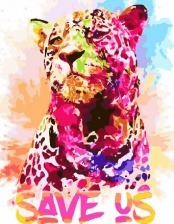 Картина по номерам Paintboy GX 30733 Радужный гепард 40x50 см