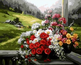 Картина по номерам Paintboy GX 9500 Букет на окне (худ. Anca Bulgaru) 40x50 см