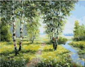 Картина по номерам Paintboy GX 26803 Березы у реки 40x50 см