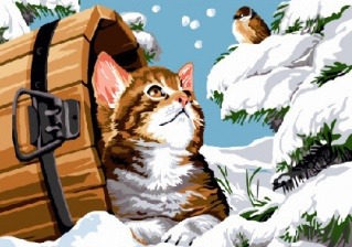 Картина по номерам EX 5581 Котенок из бочки 30х40 см