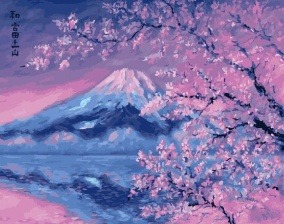 Картина по номерам Paintboy PK 22033 (GX 27630) Фудзияма и розовая сакура 40x50 см