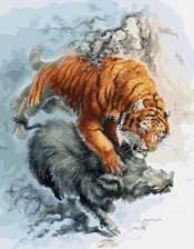 Картина по номерам Paintboy PK 41084 Ярость тигра 40x50 см