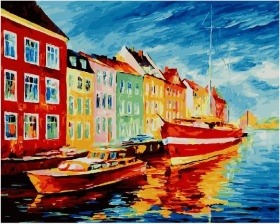 Картина по номерам Paintboy GX 27509 Радужная пристань 40х50 см