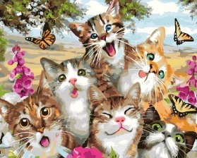 Картина по номерам Paintboy GX 25935 Улыбки котиков 40x50 см
