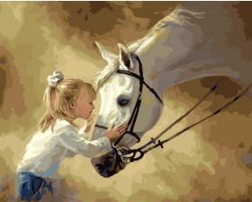 Картина по номерам Paintboy PK 22008 (GX 26876) Девочка и лошадь 40x50 см