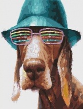 Картина по номерам Paintboy GX 25694 Собака в шляпе 40x50 см