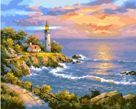 Картина по номерам Paintboy PK 11019 (GX 24055) Маяк на закате 40x50 см
