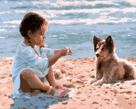 Картина по номерам Paintboy GX 7963 Девочка с другом 40x50 см