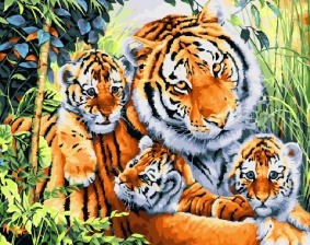 Картина по номерам Paintboy GX 30312 Хищное семейство 40x50 см