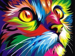 Картина по номерам Paintboy GX 4228 Радужный кот (Ваю Ромдони) 40x50 см