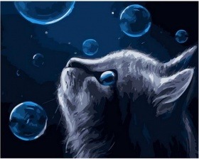 Картина по номерам Paintboy GX 35850 Кот и удивительные пузырьки 40х50 см