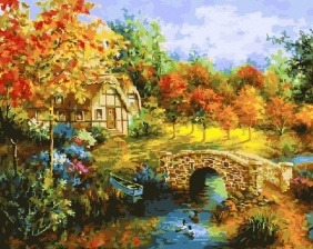 Картина по номерам Paintboy GX 21199 Осенний мостик 40x50 см