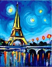 Картина по номерам Paintboy PK 45014 Ночное отражение огней 40х50 см