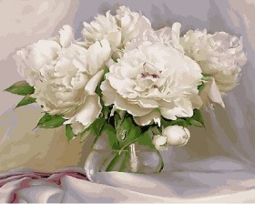 Картина по номерам Paintboy GX 4870 (GX4587) Белоснежные пионы 40x50 см