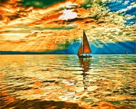 Картина по номерам Paintboy GX 30290 Парусник в солнечных лучах 40x50 см