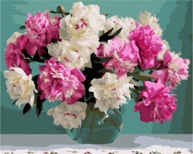 Картина по номерам Paintboy PK 38075 Букет пионов в круглой вазе 40x50 см