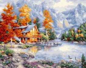 Картина по номерам Paintboy GX 33108 Осенний домик в горах 40x50 см