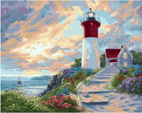Картина по номерам Paintboy GX 23830 Маяк на рассвете 40х50 см