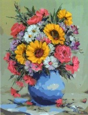 Картина по номерам Paintboy GX 9417 Букет в вазе (Булгару) 40x50 см