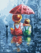 Картина по номерам Paintboy PK 35029 Дети под зонтом 40x50 см