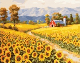 Картина по номерам Paintboy GX 33684 Домик среди подсолнухов 40x50 см