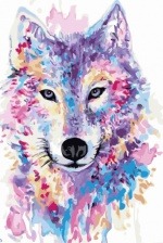 Картина по номерам Paintboy PK 38048 Портрет разноцветного волка 40x50 см