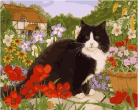 Картина по номерам Paintboy GX 34099 Дачный кот 40x50 см