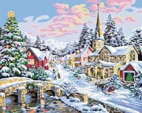 Картина по номерам Paintboy G 231 Рождественская зима 40x50 см