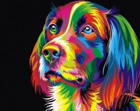 Картина по номерам Paintboy GX 26672 Радужный пёс 40x50 см