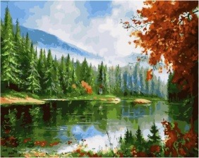 Картина по номерам Paintboy GX 28060 Озеро в еловом лесу 40x50 см