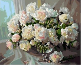 Картина по номерам Paintboy GX 33720 Пышный букет белых пионов 40х50 см