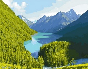 Картина по номерам Paintboy PK 33005 Горный пейзаж 40x50 см