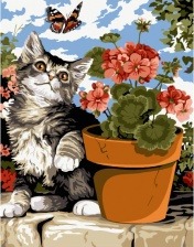 Картина по номерам Paintboy GX 33227 Игривый котенок 40x50 см