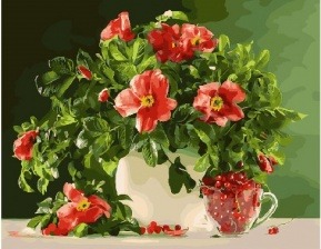 Картина по номерам Paintboy GX 27319 Ветка шиповника 40x50 см